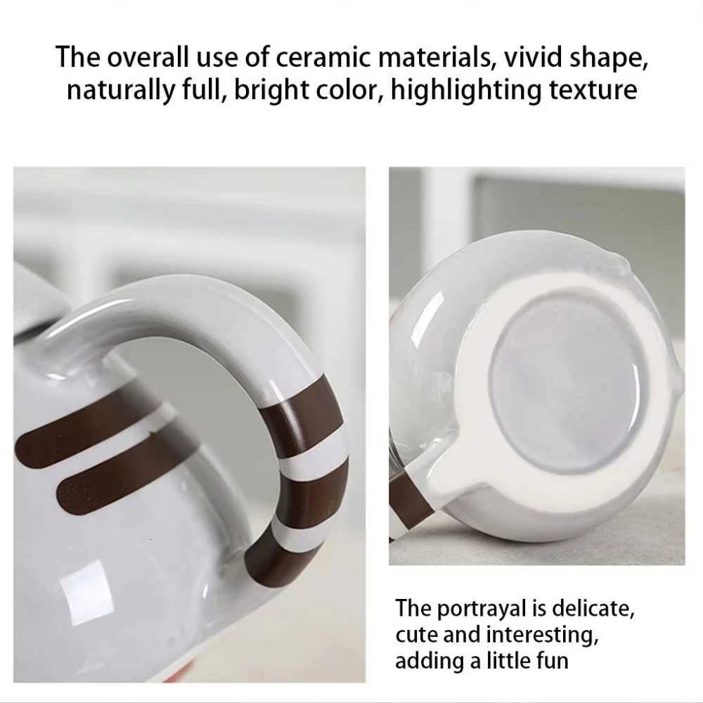 301-400ml Cartoon Cute Ceramic Pet Cat Leak-proof Lid Milk Mugs Lucky Water Cup Coffee Cups Juice Cup With Lids for home M251206 - view 7