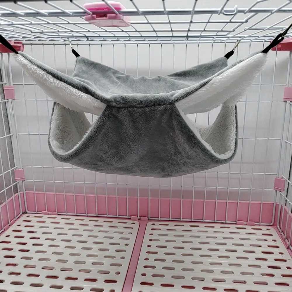 Pet Warm Bed Double-layer Hamster Hammock Thickened Warm Pet Hamster Nest Comfortable Hanging Rat Cage House Winter M251206