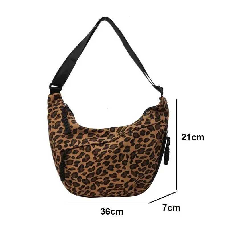 Leopard Print Crossbody Bags for Women Corduroy Casual Shoulder Tote Bags Ladies Sac A Main Femme Designer Luxury Handbags 2024T251206