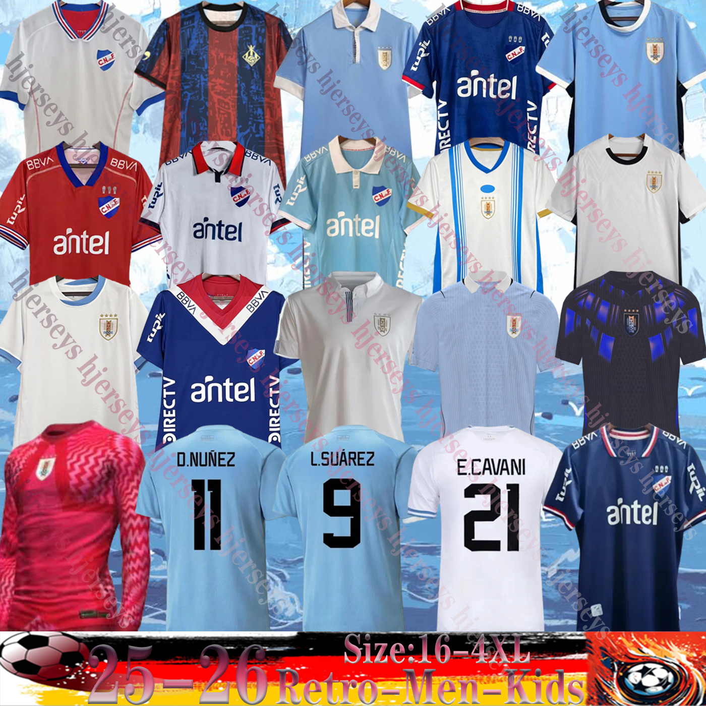 25 26 27 Uruguay 2026 2027 L.SUAREZ 2010 Vintage soccer jersey National Team Football Shirts M.UGARTE F.VALVERDE Home Away men kids Trikot G.DE ARRASCAETA R.ARAUJO D.NUNEZ