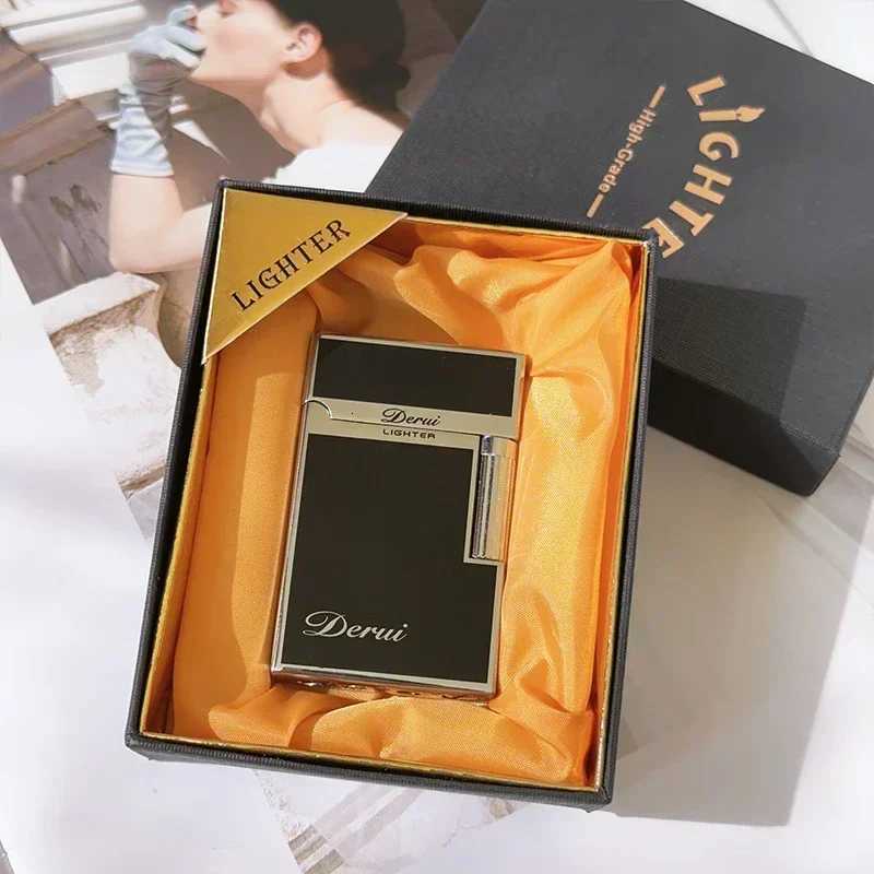 Hot-selling Derui Metal Langsheng Iatable Lighter Creative Side Pley Grinding Wheel Ignition Lighter Mens Gift Box H251206