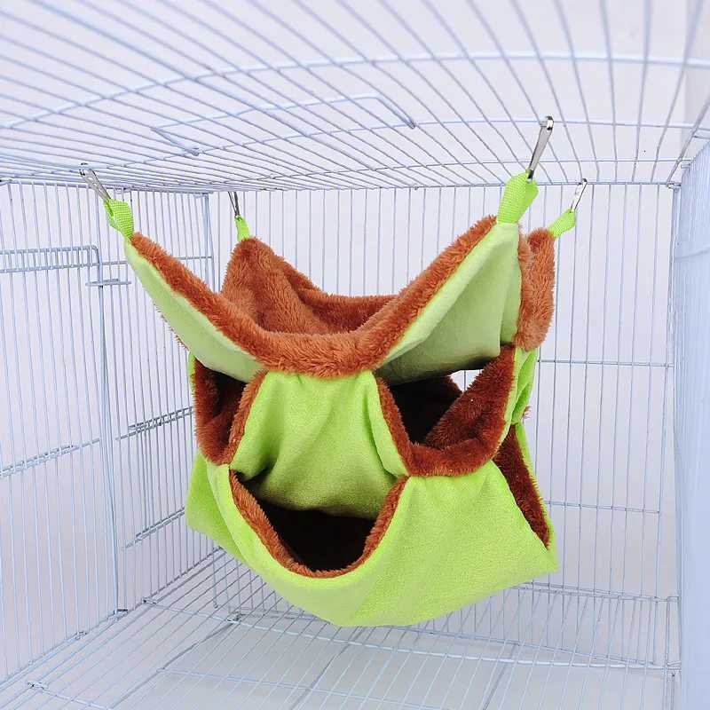 Small Nest Plush Hammock Warm 3Layer Hamster for rats rodent Animal Guinea Pig Ferret Double-layer Cotton Nests Pets Supplies M251206