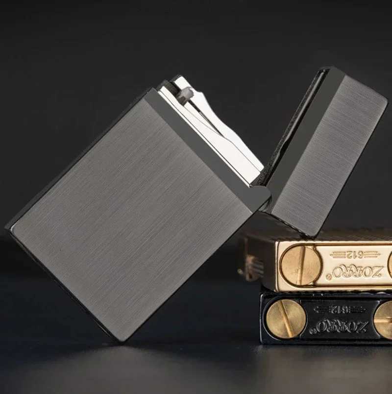 Genuine Kerosene Loud Sound Lighter Steel Wire Drawing Gasoline Engine Smoking Pipe Gift for Men H251206