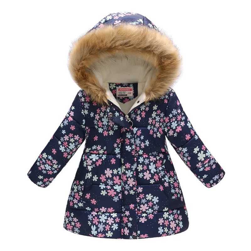 2023 winter long cotton jacket for coats girl clothes childrens clothing thicken outerwear parka kids 3-10 Years old GirlsW251206