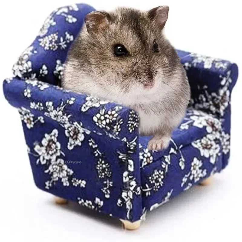 1PCS Pig Sofa Bed Floral Print Sofa Guinea Small Animal Cage Mini Sofa Hamster Rat Sleeping Bed Hamster House Sofa Hedgehog M251206