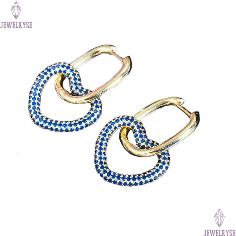 Fashion Cute Colorful AAA Cubic Zirconia Charm Heart Star Earrings Designer Copper Double Loop Phase Buckle 18k Gold White Green Red CZ Earring For Wo