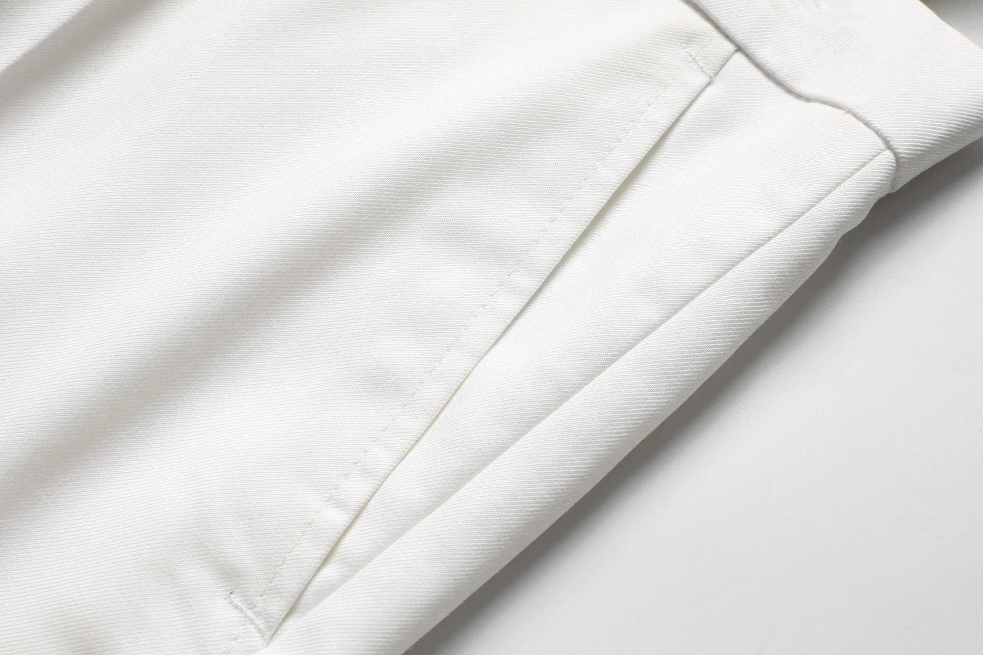 Mens Three-Piece White Suit Anti-Wrinkle No Anti-Stick Fur Business Formal Suit Four-Season Workplace Work Clothing Dr M260313