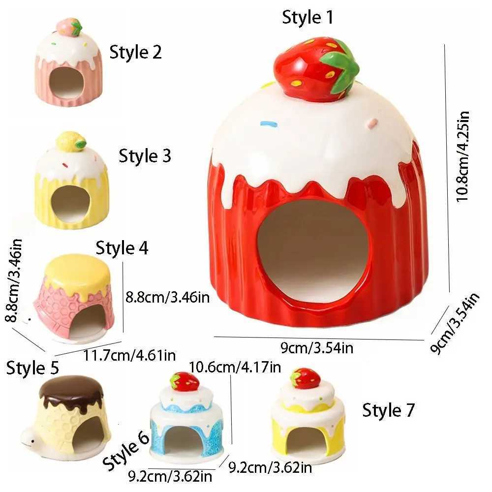 Pet Products Ceramic Hamster Nest Cake Shaped Cute Pet Small House Creative Cooling Hamster Bed Bird M251206