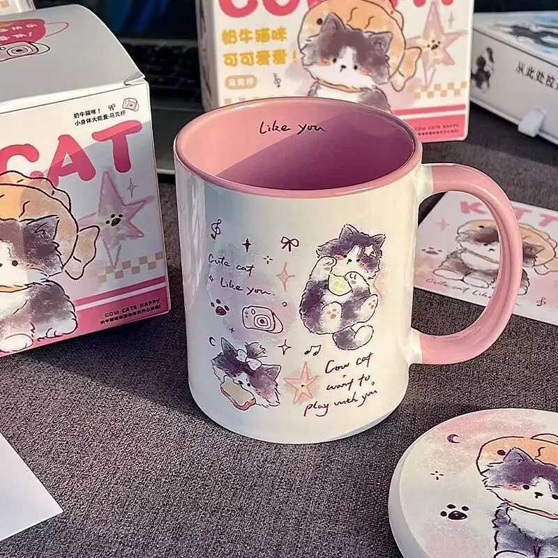 Cartoon Cat Ceramic Mug Water Cup Milk Breakfast Cup Coffee Cup Best Friend Couple Girlfriend Birthday Gift M251206 - view 6