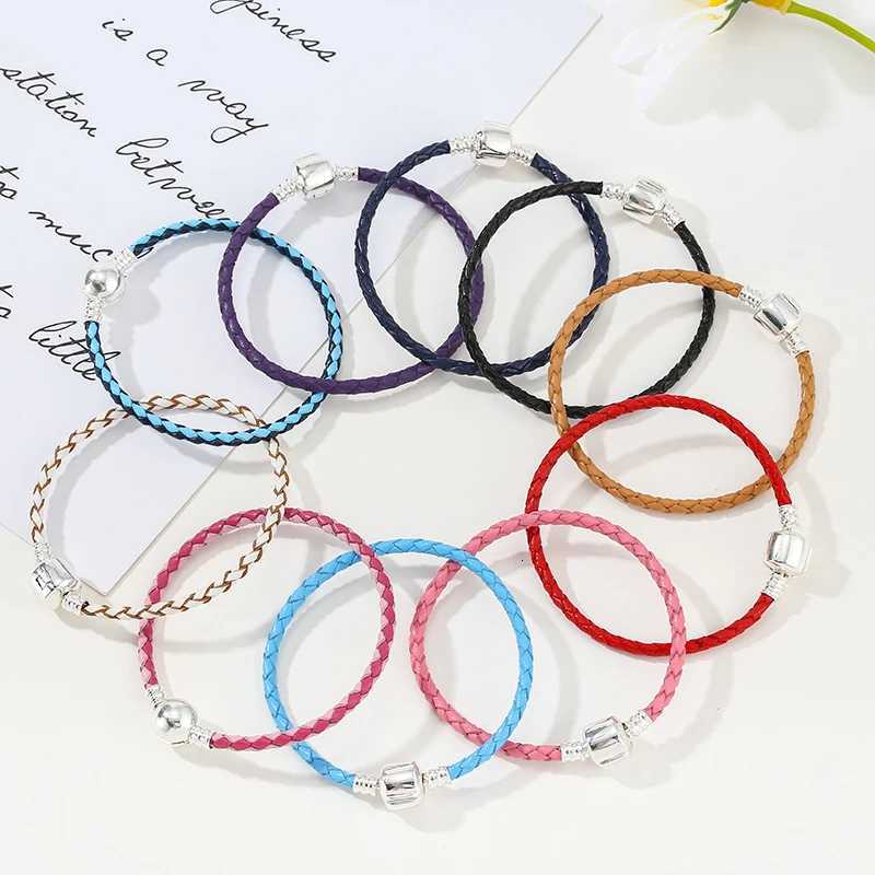 BAOPON Dropshipping High Quality 9 Colors Leather Chain Charm Bracelets with DIY Fine Bracelet for Women Girls Jewelry Gift W251206