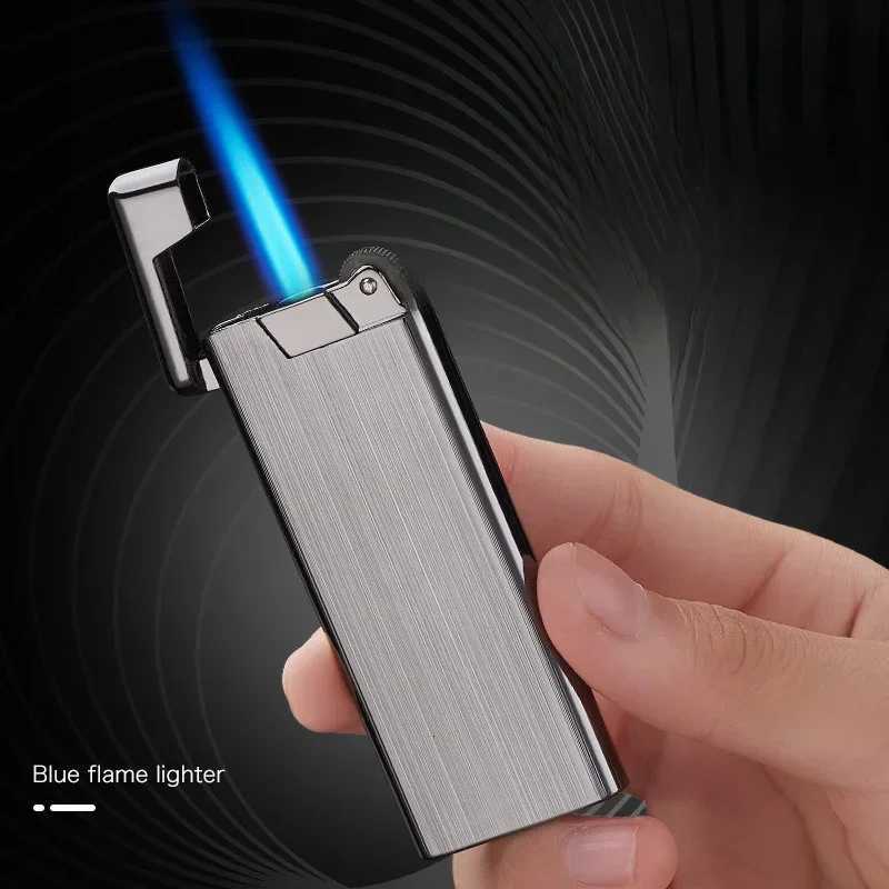 2025 Metal Grinding Wheel for Men Turbo Gas Lighter Windproof Cigarette Lighter Kitchen Outdoor Camping Barbecue High-End Gifts H251206
