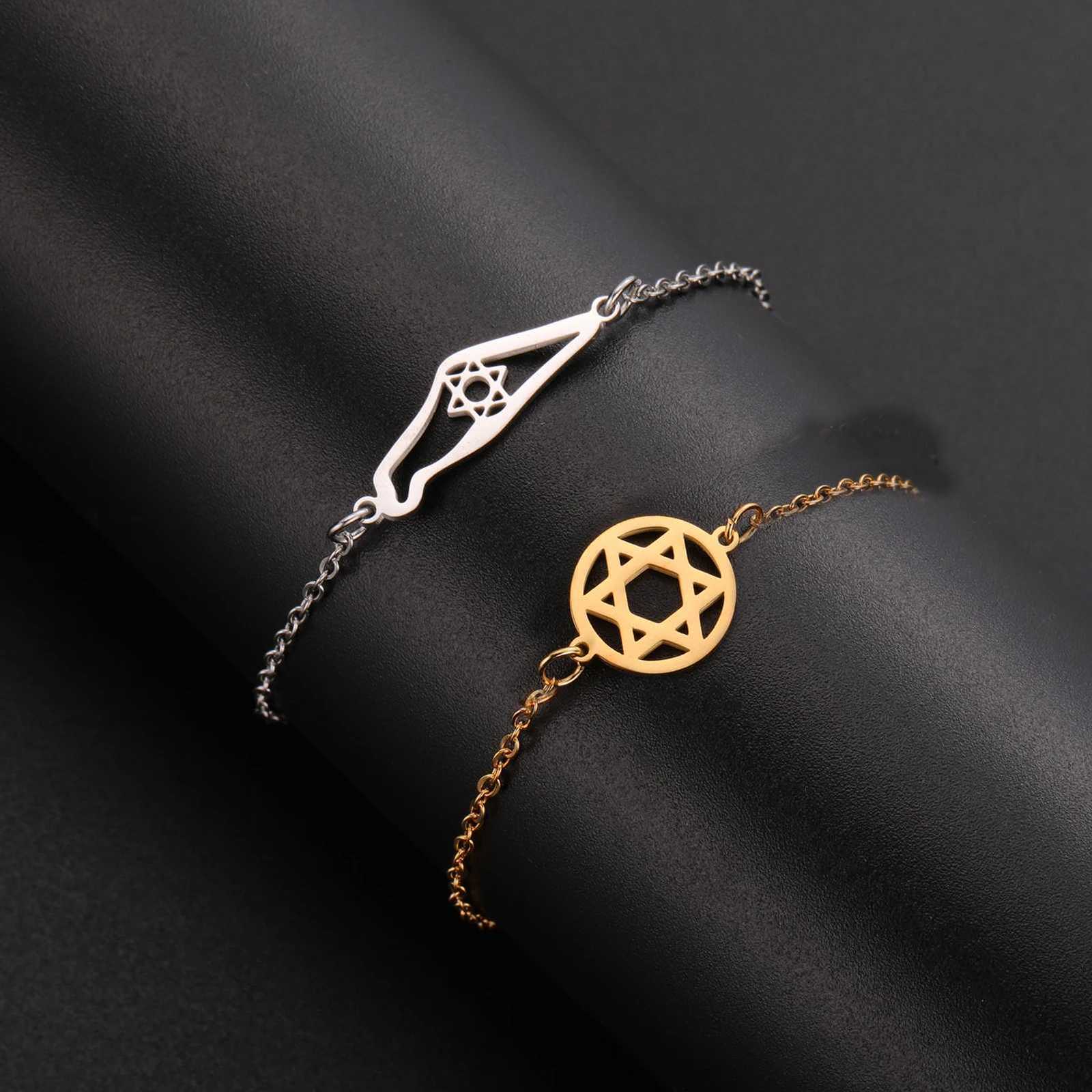 Skyrim Star of David Map Charm Bracelet Women Men Stainless Steel Adjustable Box Chain Bracelets Je Jewelry Gift Wholesale W251206