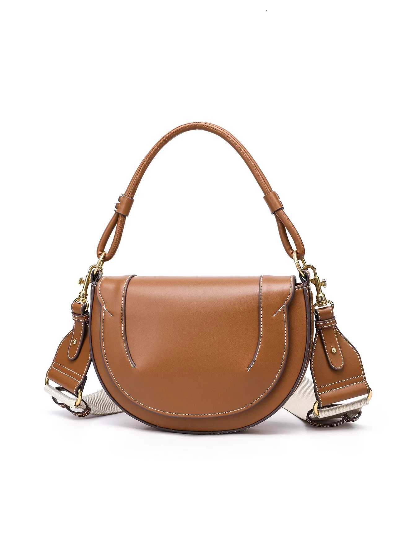 Fashionable and casual hand-held saddle bag versatile for commuting single shoulder crossbody bagT251206