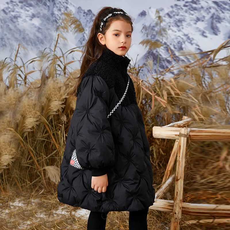 -30 Winter Cotton Jacket Girls Waterproof Hooded Coat Children Outerwear Clothing Teenage 3-14Y Clothes Kids Parka SnowsuitW251206