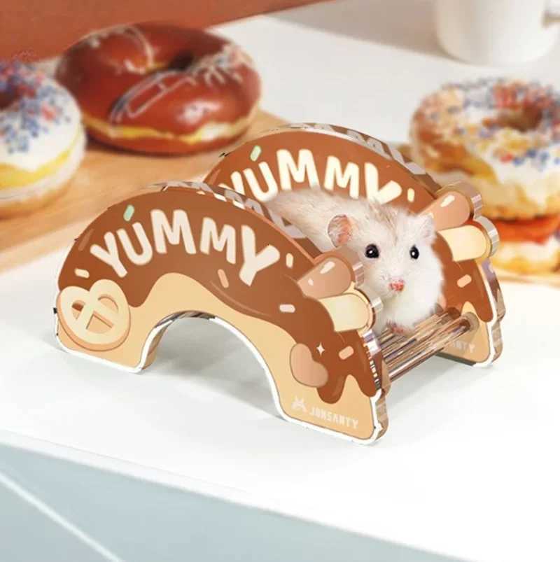 Coffee Series Acrylic Hamster House Small Animal Cage Landscaping Supplies Rat Accessories Chipmunk Mouse Nest Small Pet Toy M251206