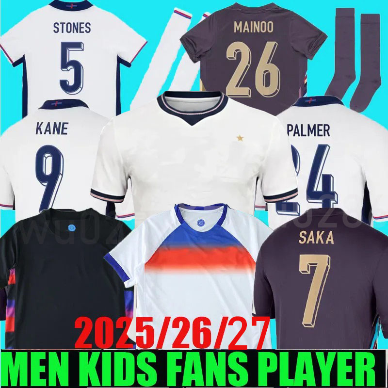2025 2026 englands football shirt Bellingham PALMER Foden MAINOO 25 26 kane rice saka Soccer Jerseys Home Away camisa de futebol adult Men Kids kit uniform fans player