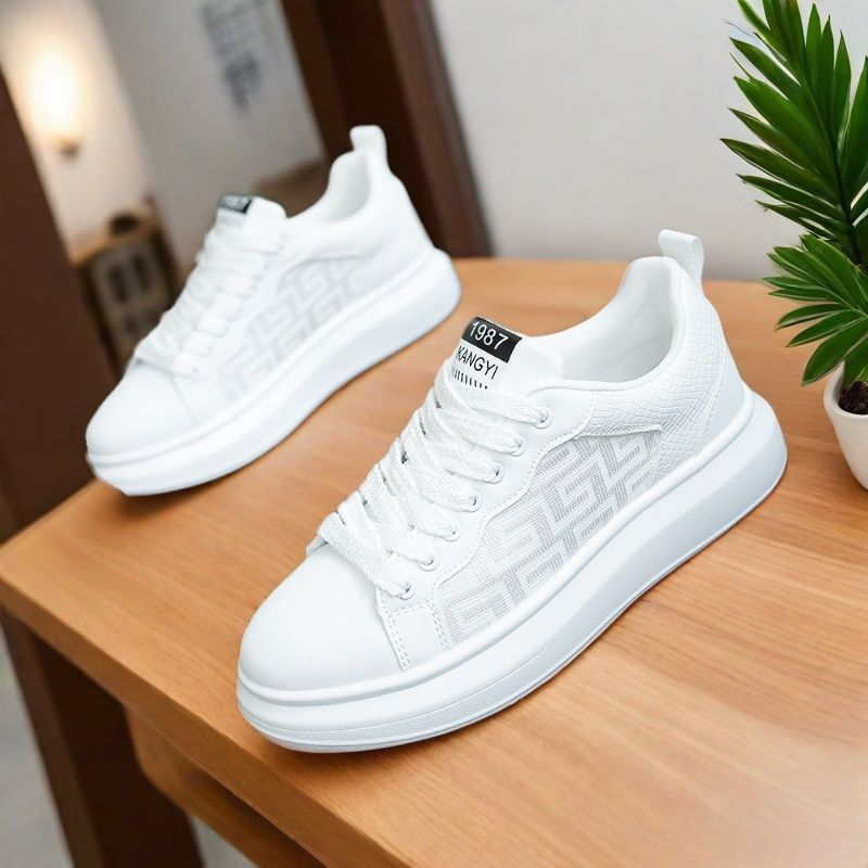 New Design Men's Shoes 2025 Spring and Autumn New Style Trendy and versatile white Sneakers thick-soled bestsellers Leather surface casual sneake
