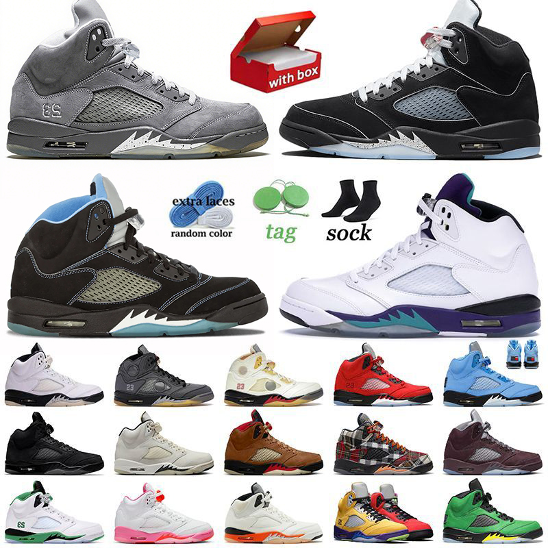 5 OG Sneakers With Box Basketball Shoes Designer 5 5s Black Metallic Reimagined Miami Hurricanes Grape Alternate UNC White Black Cat Mens Women Outdoor Shoe Trainers