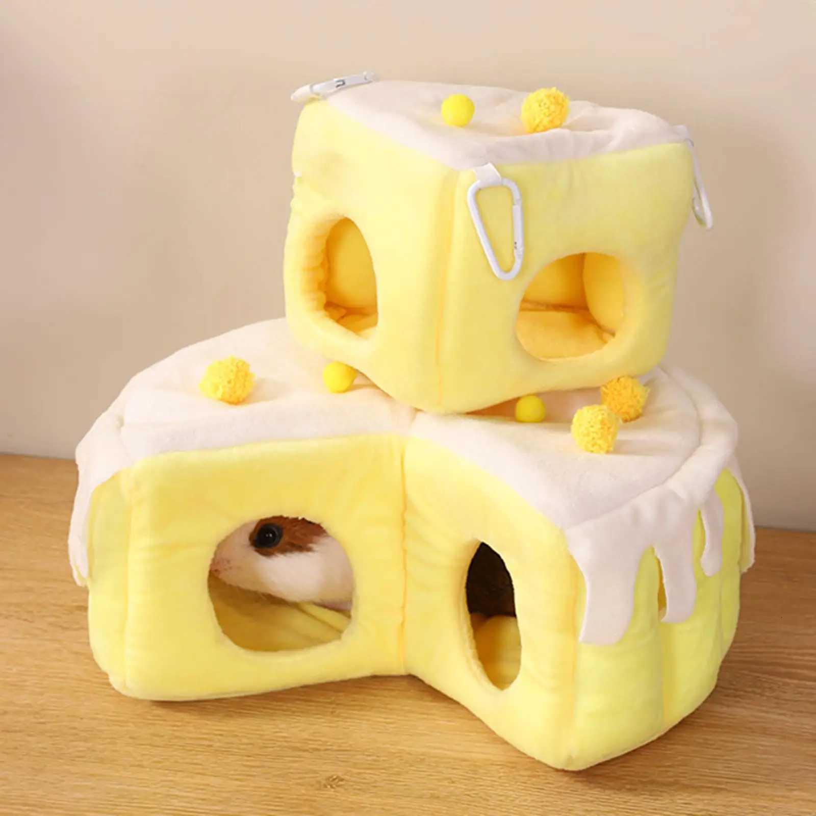 Hamster Bed House Comfortable Winter Guinea Pig Warm Nest Small Animals Cave Bed for Dwarf Sugar Glider Rat Supplies M251206