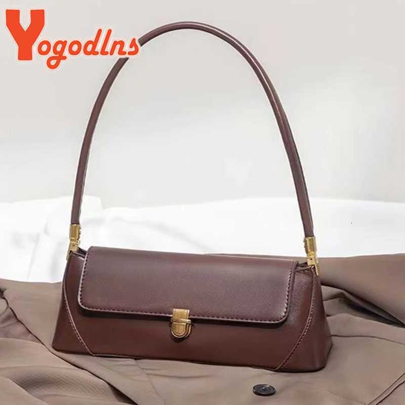 Yogodlns Retro Flap Underarm Bag for Women PU Leather Shoulder Bag Luxury Armpit Handbag Designer Clutch Purrse BolsaT251205