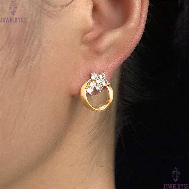 luxury circle AAA cubic zirconia 18k gold earring designer for woman party fashion earrings womens ear clip jewelry S925 silver needle daily outfit fr