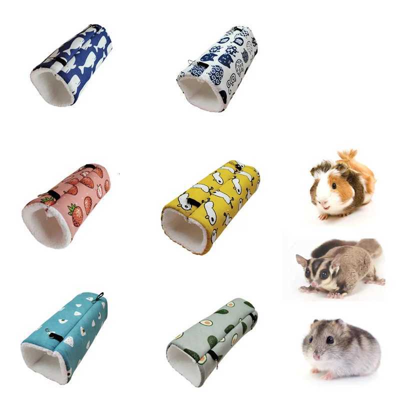 Random Color 1pc Small Pet Tunnel Honey Bag Gliding Mink Sprig Rat Guinea Pig Super Soft Plush Tunnel Nest Hamster Warm Tunnel M251206