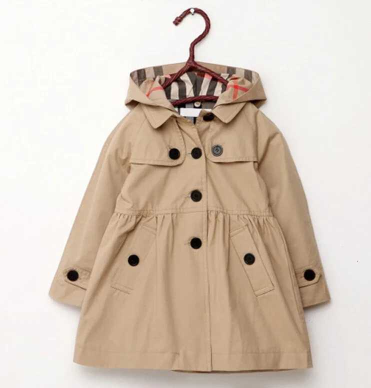 Children Girls Sweatshirt New Spring Autumn Birthday Present Long Style Hooded Coat for Girl Kids Jacket Red Windbreaker CoatW251206