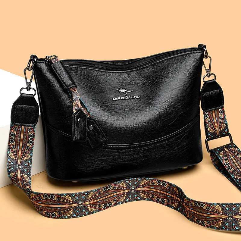 Kangaroo Luxury Brand Women Messenger Bag Large Capacity Single Shoulder Crossbody Bag Soft Leather Handbag Fashion Female GiftT251205