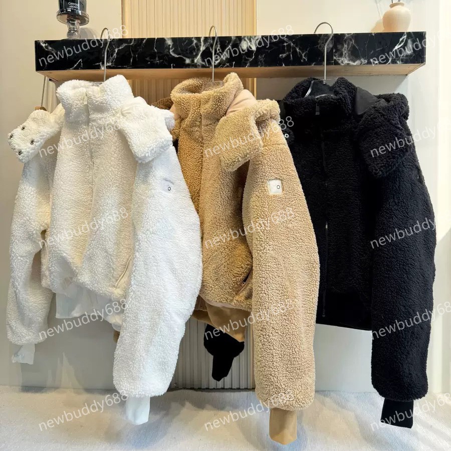 Autumn and winter lambskin coat cream puff, lambskin hooded short zipper top fashionable and versatile coat Hooded jacket