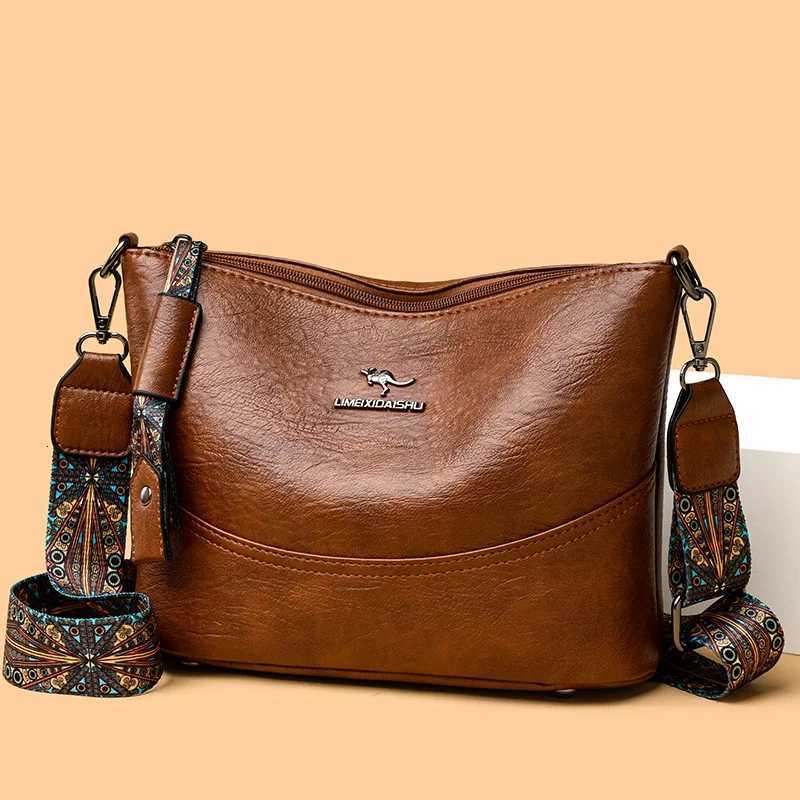 Kangaroo Luxury Brand Women Messenger Bag Large Capacity Single Shoulder Crossbody Bag Soft Leather Handbag Fashion Female GiftT251205