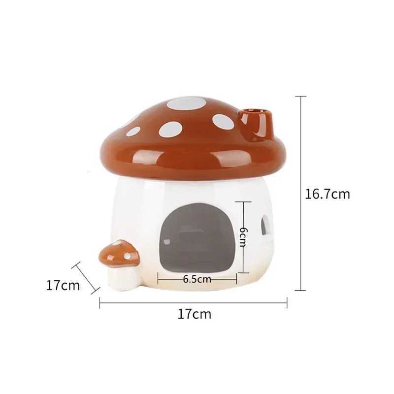 Cute Pet Items House Mushroom Hamster Cage Ceramic Small Pet Rabbit Ferret Bowl For Rat Chinchilla Hedgehog Pet Products ASTDYZ M251206