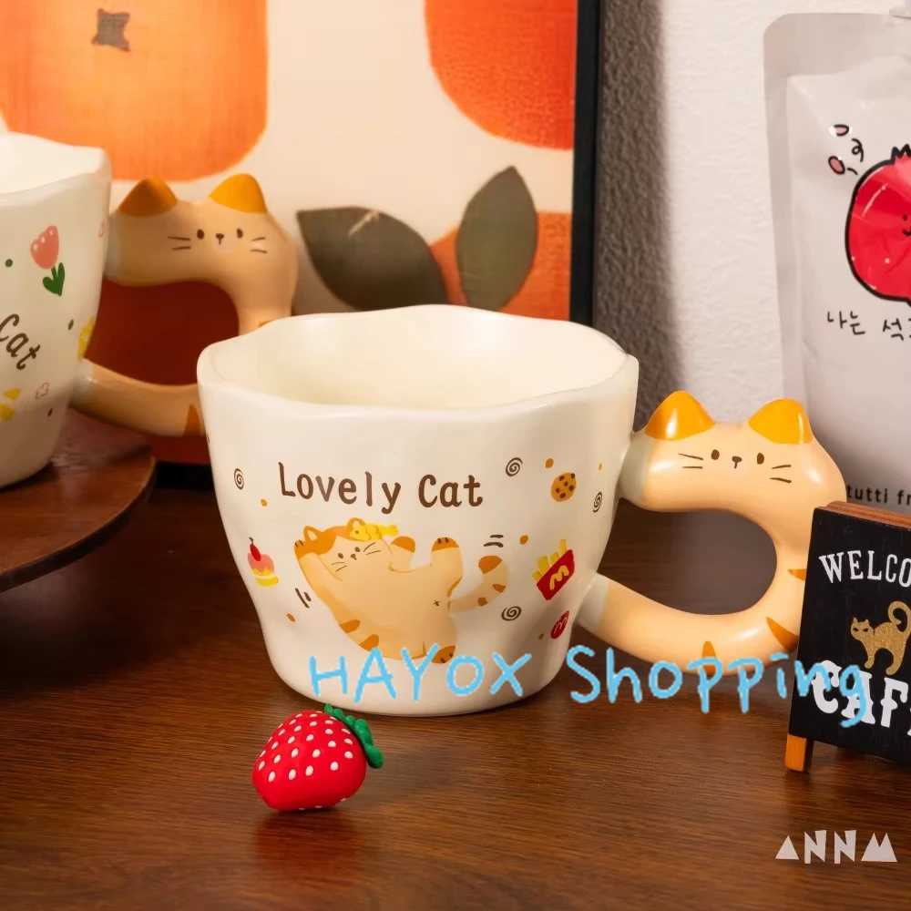 Three-dimensional Cat Handle Ceramic MugCute Cat Doodle Coffee CupOffice Home Drinking Microwave Ovens Available Drinkware M251206 - view 7