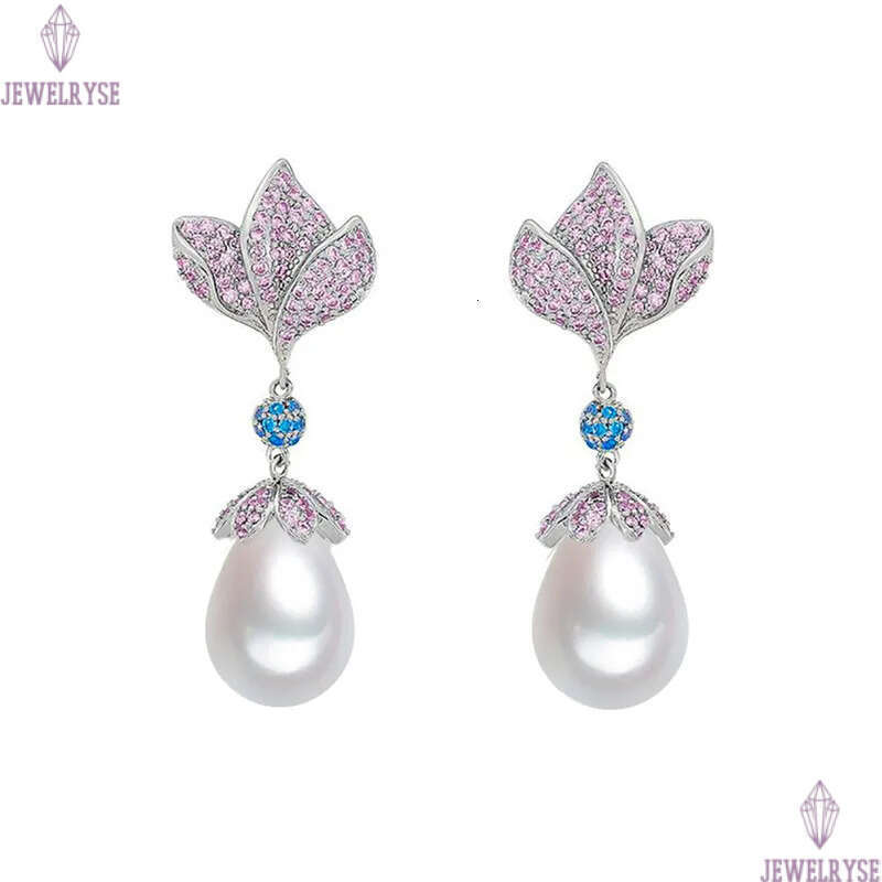 luxury elegant female pearl earring designer for woman bride wedding engagement AAA cubic zirconia diamond earrings wed anniversary jewelry girlfriend
