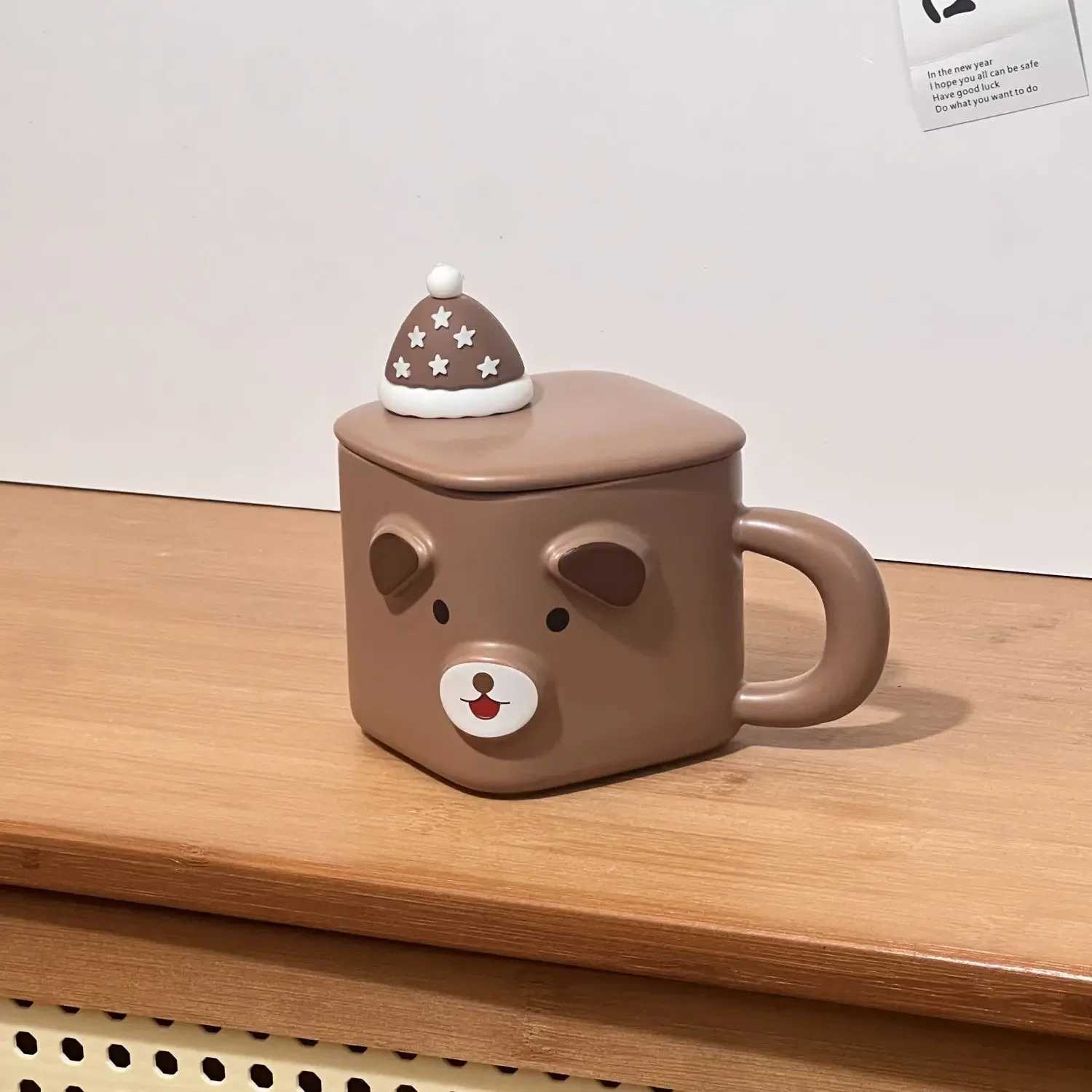 Creative Cartoon Cute Pet Shaped Animal Ceramic Mug with Lid for Home Use Water Cup with Hand and Gift Mugs Coffee Cups M251206 - view 7