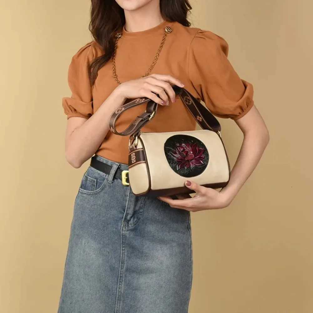High Quality Casual Women Handbag Print Solid Color Crossbody Bag Soft Leather Shoulder BagT251205