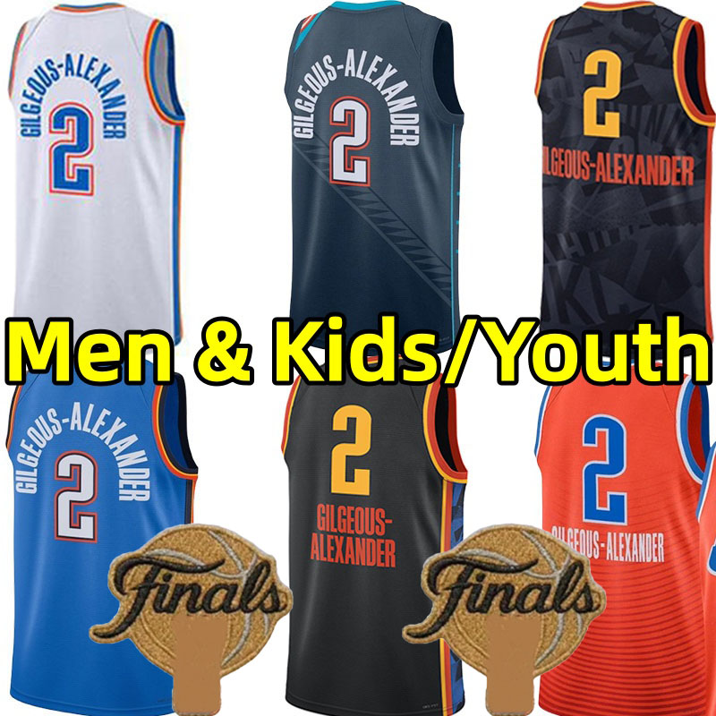 #2 SGA Shai Gilgeous Alexander Basketball Jerseys Chet Holmgren Jalen Williams Men Youth Kids City Jersey Blue white vest adult children Stitched