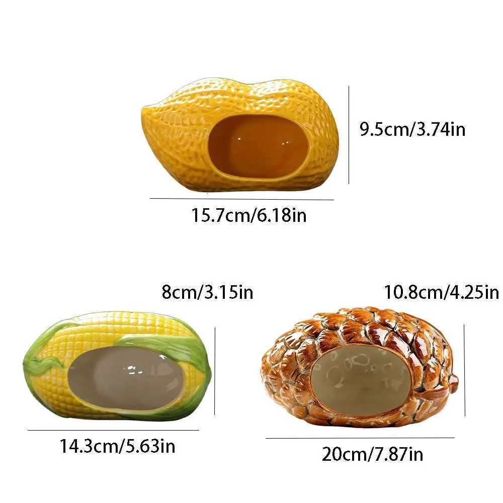 Hamster Landscaping Supplies Ceramic Hamster Nest Cute Cartoon Pet Hiding House Cooling Creative Hamster Bed Bird M251206