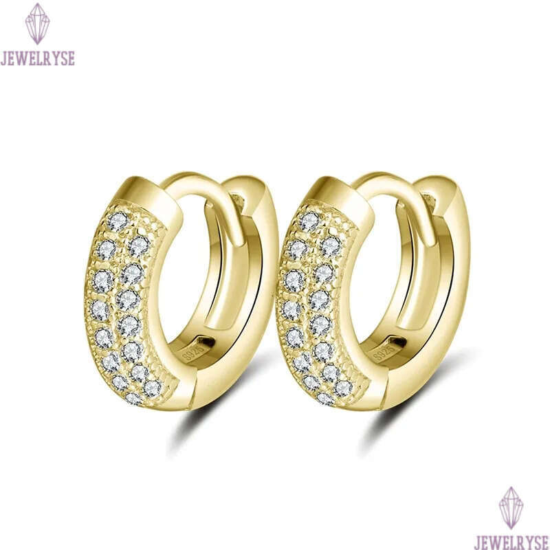 luxury s925 sterling silver hoop earring designer for woman party AAA cubic zirconia small circle round 18k gold diamond earrings women casual fashion