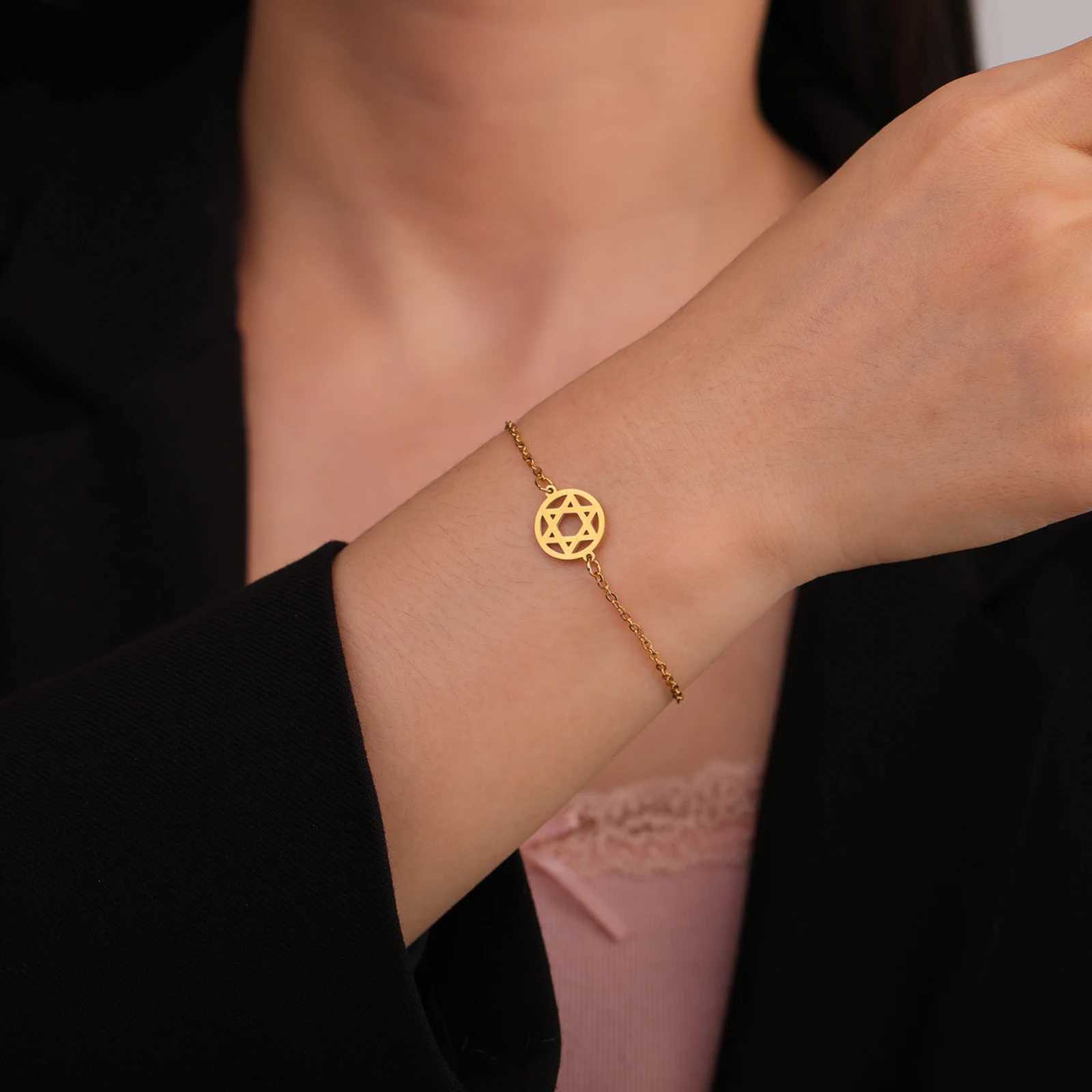 Skyrim Star of David Map Charm Bracelet Women Men Stainless Steel Adjustable Box Chain Bracelets Je Jewelry Gift Wholesale W251206