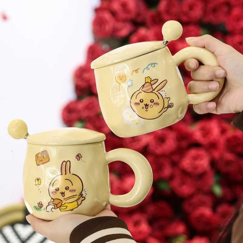 Japan Chiikawa Gift Kawai Hachiware Usagi Ceramic Cup with Lid Spoon Cute Cartoon Mug for Boys and Girls Birthday Gift Cup M251206 - view 4