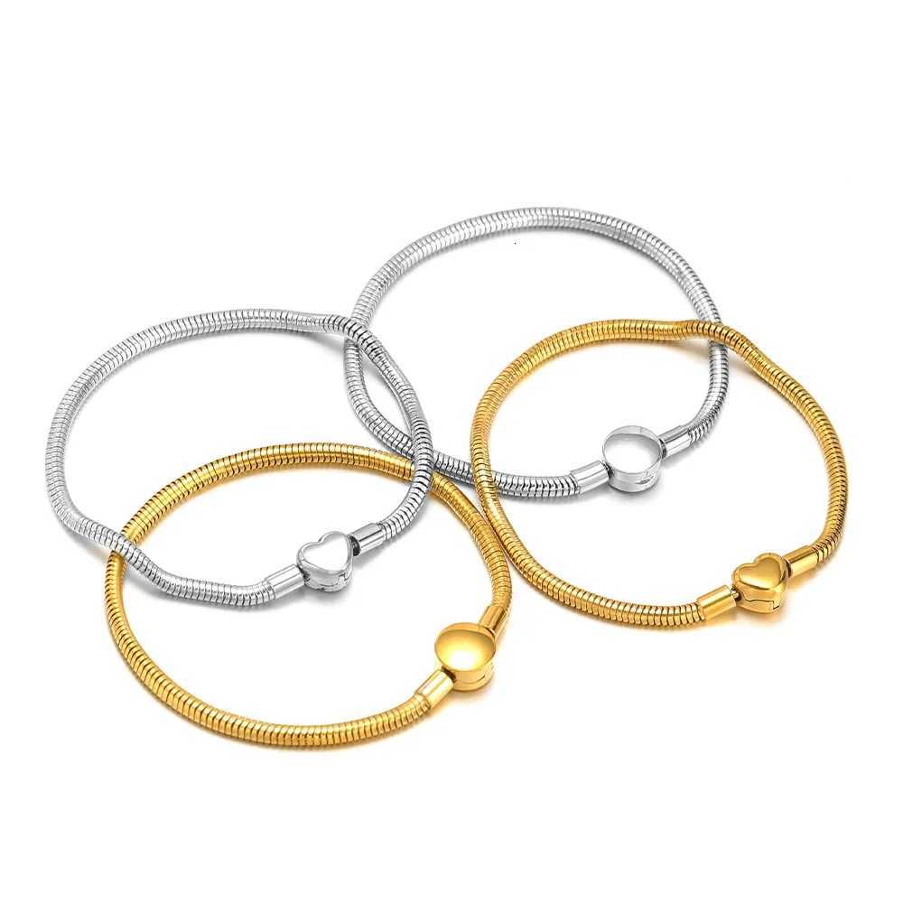 1pc Stainless Steel Classic Snake Bone Chain Ball Bangle for Women Men Cuff Chain Link Bracelet Charm Waterproof Jewelry Gifts W251206