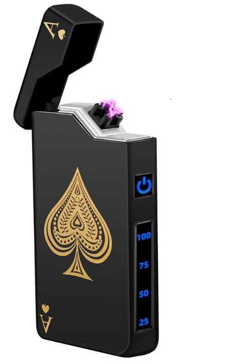 2025 Metal Type-c Charging Double Fire Arc Pse Electronic Lighter Power Display High Value Gift Cigarette Accessories H251206