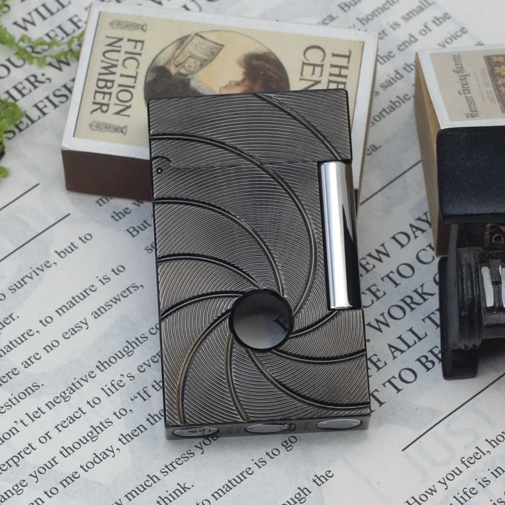 007 Lighter Rotating Black Hole Bright Sound Soft Flame Butane Gas Refillable ic Smoking Accessory For Fathers Gift H251206