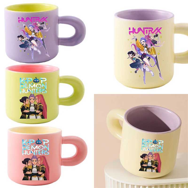 KPop Demon Hunters Rumi Childrens Breakfast Cup Anime Character Ceramic Office Coffee Cup Large Capacity Milk Couple Cup Gifts M251206
