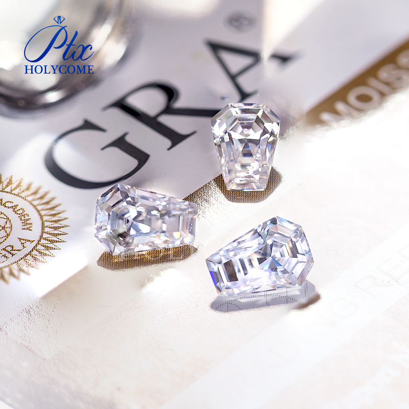 Special Cut Moissanite D VVS Star Clover Half Moon Shield cut Kite cut Trapezoid Hexagon Octagon Baguette cut 0.5-5CT Loose Moissanite Stone