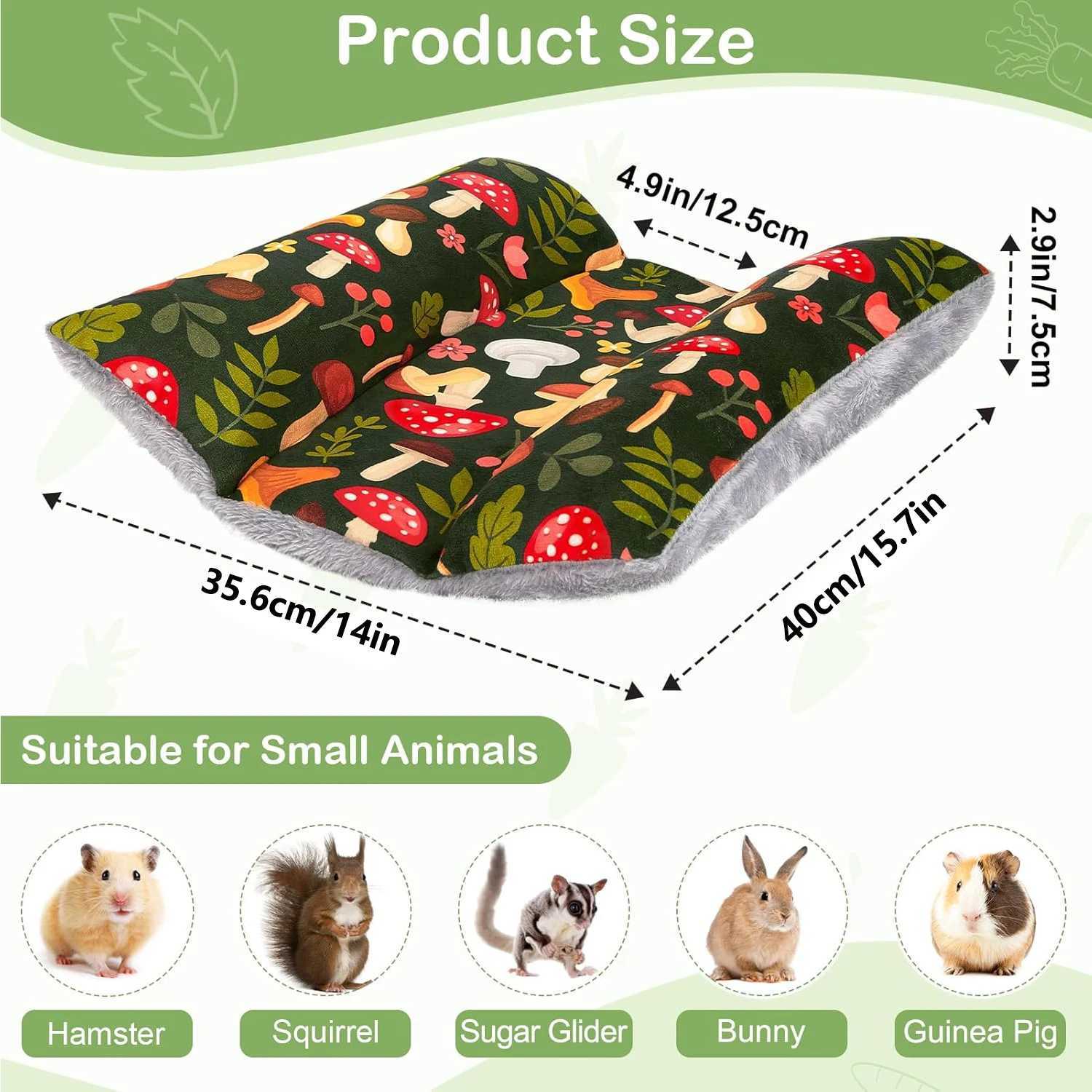Rabbit Bed Mat Thickened Soft Bunny Bed Washable Cuddle Cushion Mat Double-Sided Plush Small Pet Flop Cotton for Rabbit M251206