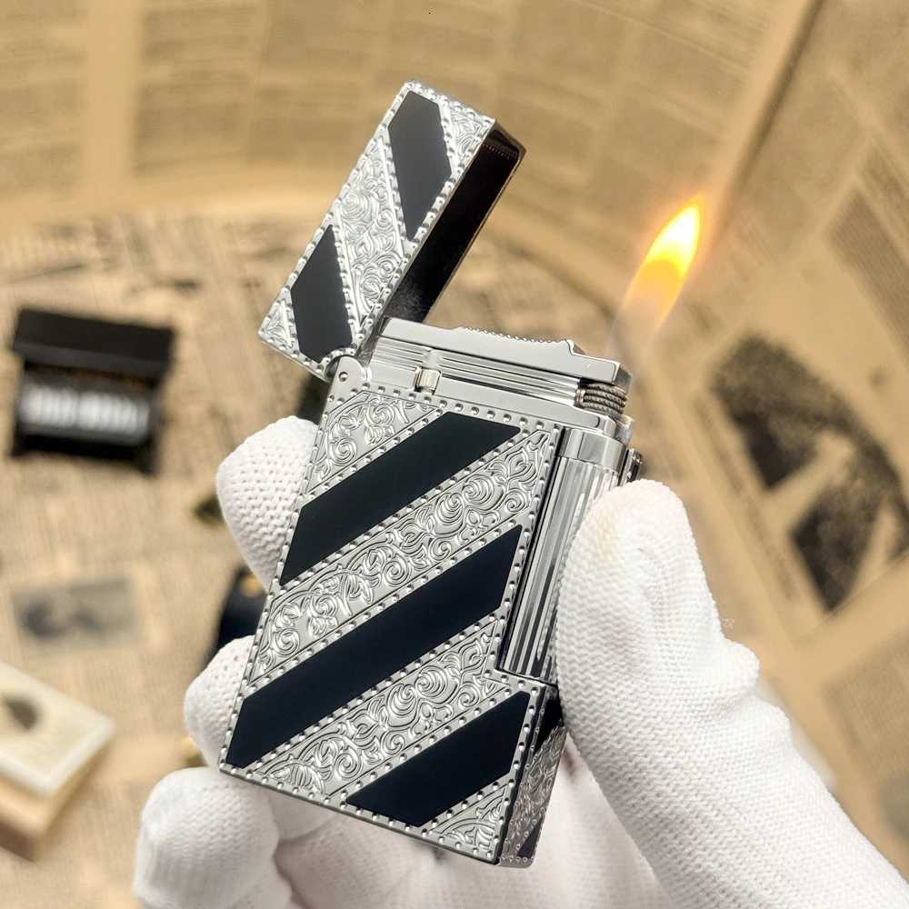 Luxury Brand Lighter Brass Lacquer Ening Zndzeug meos Cigar Tobacco Smoking Cigarette Accessories Man Gifts Briquet H251206
