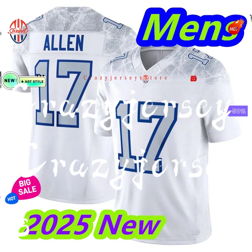 Personalized Custom 2025 Rivalries Football Jersey Josh Allen Coleman Joey Bosa Gabriel Davis Von Miller Dawson Knox Jim Kelly Embroidered