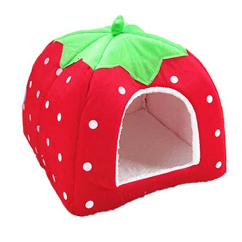 A88K-Dog Kennel Dog Fashion Mat Basket Soft Strawberry Pet Dog Cat House Pet Tent Dog House Small Dog Kitten Bed Cat House M251206