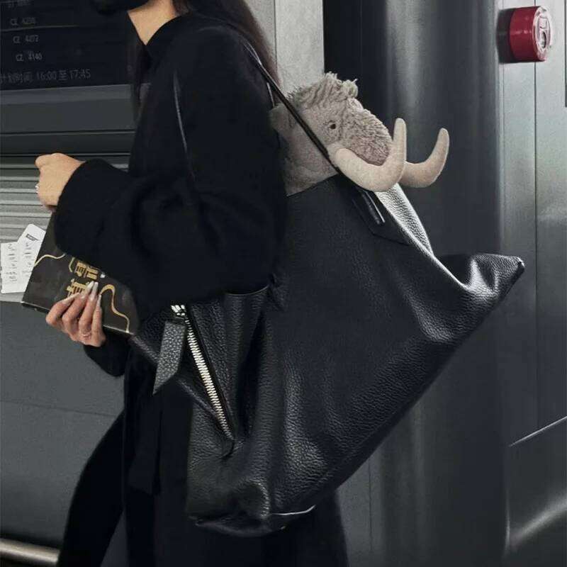 2026 Luxury Women Tote Fashion Brand High End Simple Large Capacity Handbag Irregular High Quality Leather Commuter Shoulder Bag
